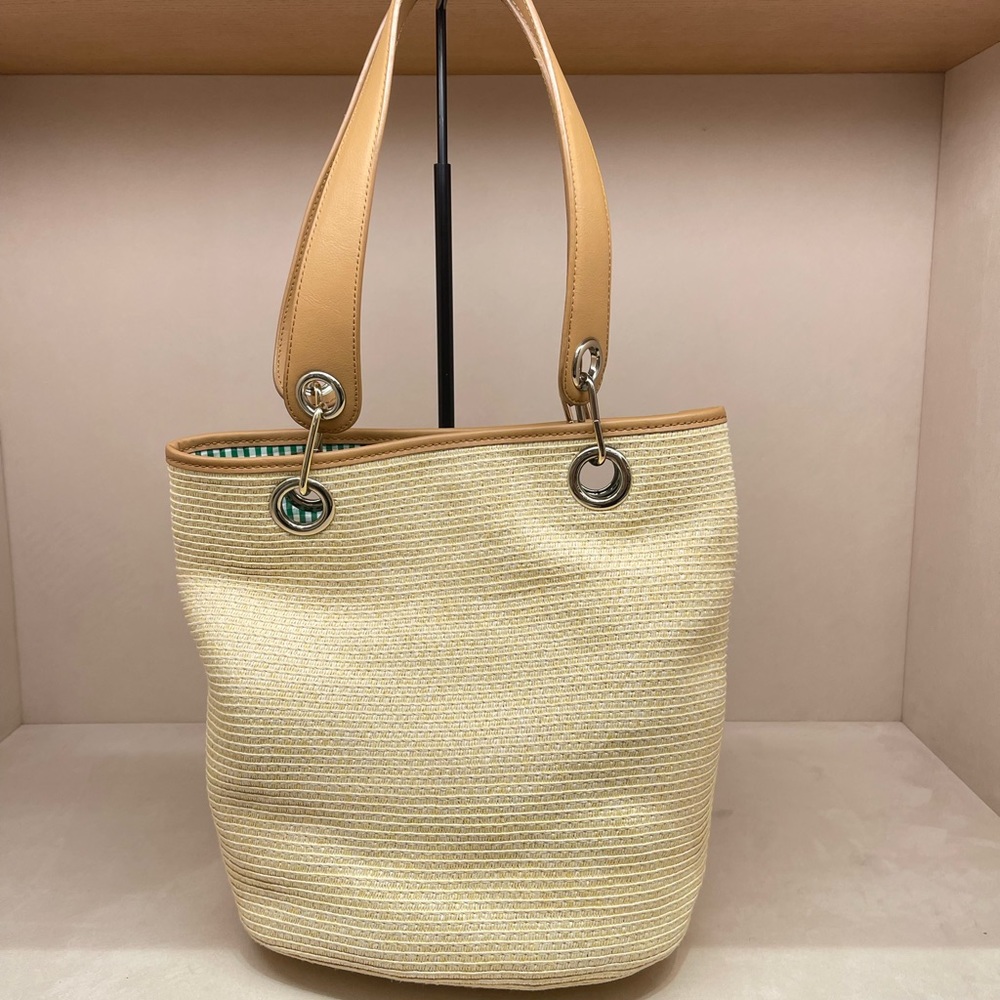 TALBOTS PAPER STRAW BUCKET BAG